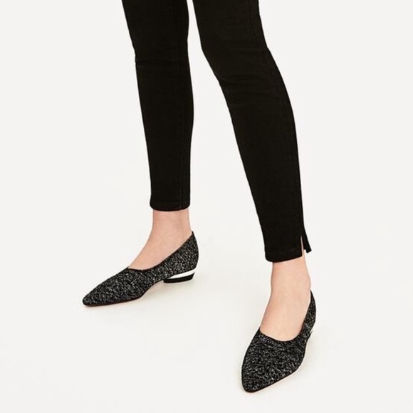 ZARA | Metallic knit pointed flats - Picture 4 of 12